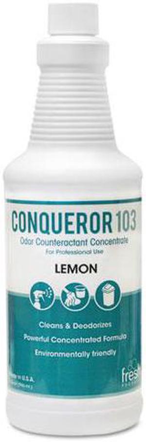 Fresh Products 1232WBLECT Conqueror 103 Odor Counteractant Concentrate, Lemon, 32oz Bottle, 12/Carton, 1 Carton