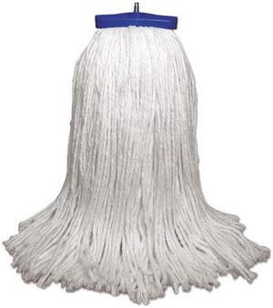 Mop Head, Economical Lie-Flat Head, Rayon Fiber, 32-Oz., White, 12/Carton