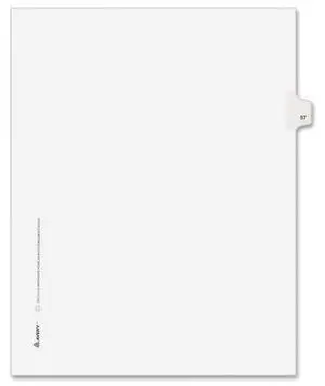 Avery-Style Legal Exhibit Side Tab Divider Title: 57 Letter White 25/Pack 01057