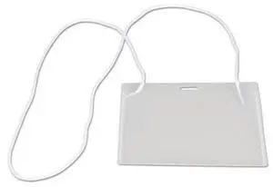 Universal 56005 Clear Badge Holders W/Neck Lanyards, 3 X 4, White Inserts, 100/Box