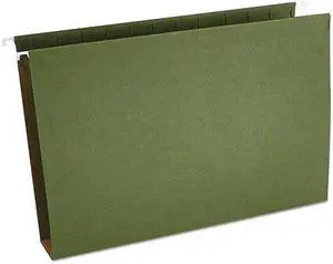 UNIVERSAL Two Inch Box Bottom Pressboard Hanging Folder Legal Standard Green 25