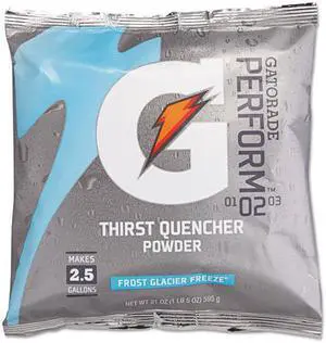 G Series 02 Perform® Thirst Quencher Instant Powder, 21 Oz, Pouch, 2.5 Gal Yield, Glacier Freeze