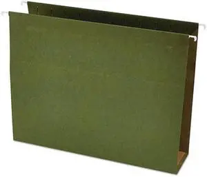 UNIVERSAL Three Inch Box Bottom Pressboard Hanging Folder Letter Standard Green