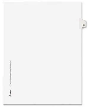 Avery-Style Legal Exhibit Side Tab Divider Title: 55 Letter White 25/Pack 01055