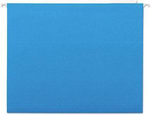UNIVERSAL Hanging File Folders 1/5 Tab 11 Point Stock Letter Blue 25/Box 14116