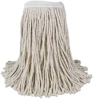 Boardwalk CM02016S Mop Head, Cotton, Cut-End, White, 4-Ply, #16 Band, 12/Carton