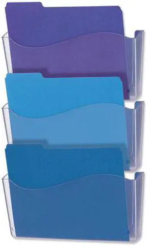 Universal 3 Pocket Wall File Starter Set Letter Clear 53682