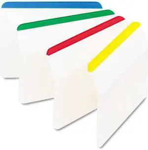 3M 686A1 Hanging File Tabs  Blue/Green/Red/Yellow  6 Flags/Color  24 Flags Pack