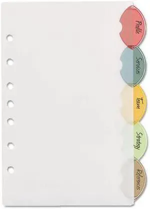 Avery Insertable Style Edge Tab Plastic Dividers 5-Tab 8 1/2 x 5 1/2 11118