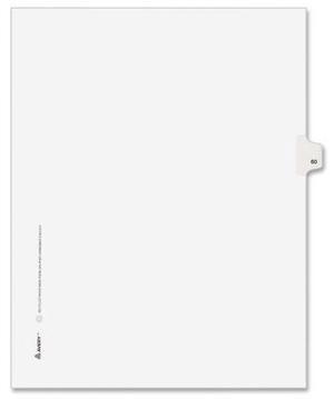 Avery-Style Legal Exhibit Side Tab Divider Title: 60 Letter White 25/Pack 01060
