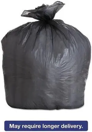 High-Density Can Liners, 43 x 47, 56gal, 19 Micron Equivalent, Black,6/Carton BWK434722BLK