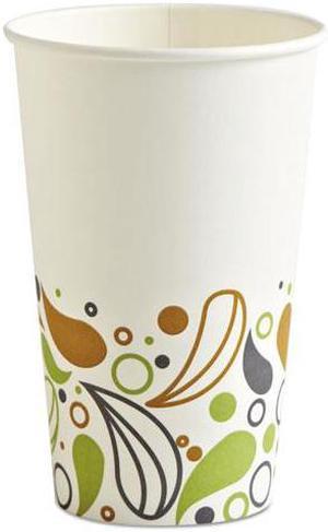 Deerfield Printed Paper Hot Cups, 16 oz, White/Yellow/Green/Purple BWKDEER16HCUP