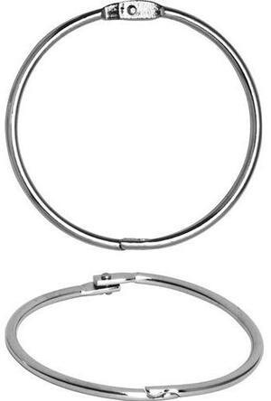 Business Source Standard Book Rings - 3" Diameter - Silver - Nickel Plated - 50 / Bundle  BSN01441BD