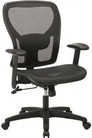 Lorell SOHO Mesh Mid-Back Task Chair - Fabric Seat - Mesh Back - 5-star Base - Black - 27.8" Width x 27" Depth x 42.9" H