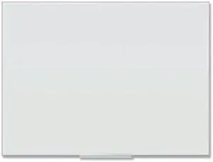 Floating Glass Ghost Grid Dry Erase Board, 48 x 36 Inches, White Frosted Surface, Frameless UBR2799U0001