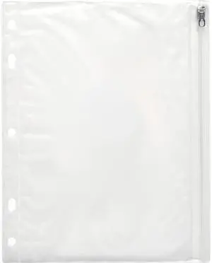 Business Source Punched Economy Binder Pocket - 10" Height x 8" Width - 7 x Holes - Ring Binder - Clear - Plastic - 24 /