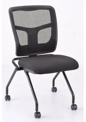 Lorell Chair - Fabric Seat - Mesh Back - Metal Frame - Black - 24.7" Width x 24" Depth x 37" Height LLR84385
