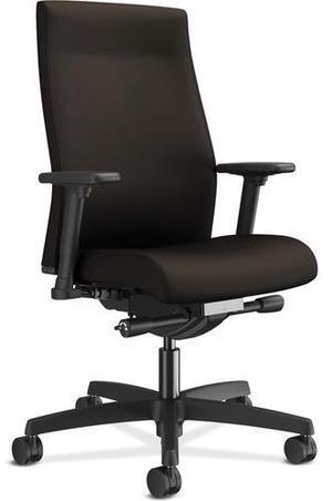 HON Ignition Upholstered Task Chair - Black Frame - 5-star Base - Espresso - 27" Width x 28.5" Depth x 44.5" Height HONI