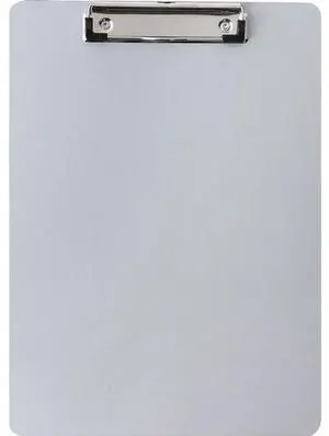 Business Source Plastic Clipboard - 8 1/2" x 11" - Low-profile - Plastic - Silver - 1 Each