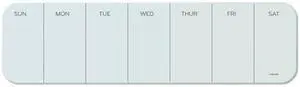 U Brands Cubicle Glass Dry Erase Undated One Week Calendar Board 20 x 5.5 White
