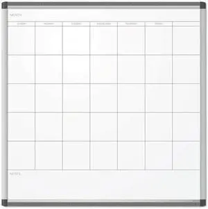 PINIT Magnetic Dry Erase Calendar Board, 36 x 36 Inches, Silver Aluminum Frame UBR2902U0001