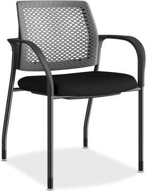 HON Ignition Charcoal ReActiv Back Stacking Chair - Foam Seat - Charcoal Back - Steel Black Frame - Four-legged Base - B