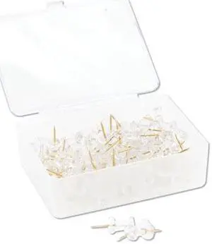 Signature Push Pins, Clear Head with Gold Prong, 100 Count UBR3087U0624