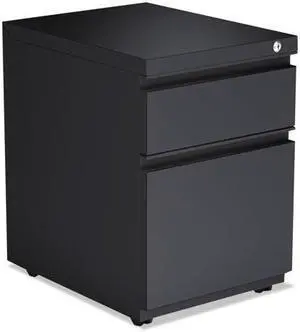 Alera - PBBFCH - 2-Drawer Metal Pedestal Box File w/Full Length Pull, 14 7/8w x 19 1/8d, Charcoal