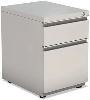Alera - PBBFLG - 2-Drawer Metal Pedestal Box File w/Full Length Pull, 14 7/8w x 19 1/8d, Lt Gray