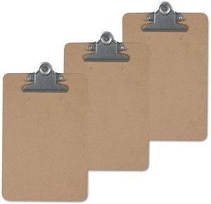Universal 40305VP Hardboard Clipboard, 1 Inch Capacity, Holds 8 1/2 X 14, Brown, 3/Pk