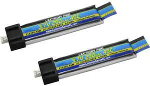 COMMON SENSE RC Lectron Pro 3.7V 250mAh 45C Li-Po Battery, 2-Pack
