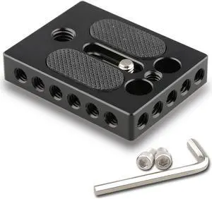 CAMVATE Universal Camera Cheese Plate with 1/4"-20 & 3/8"-16 Threads for Select DSLR