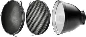 Westcott 70-Degree Wide Reflector with Honeycomb Grids, Bowens-Mount, Silver/Black