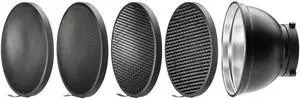 Westcott 55-Degree Wide Umbrella Reflector with Honeycomb Grids, Bowens-Mount, Silver/Black