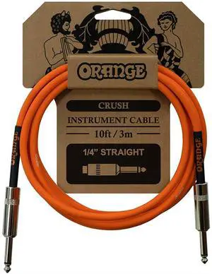 Orange Crush 10' Instrument Cable with Straight to Straight Connector, Orange