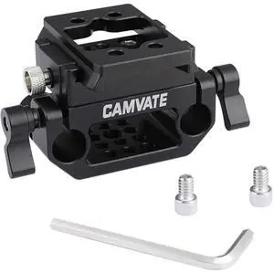 CAMVATE Manfrotto-Style QR Sliding-in Plate with 15mm Dual Rod Clamp