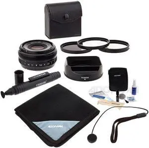 Fujifilm XF 18mm f/2.0 Lens, Bundle with ProOptic 52mm Filter Kit, Lens Wrap, Cleaning Kit, Lens Cleaner, Lens Cap Tether