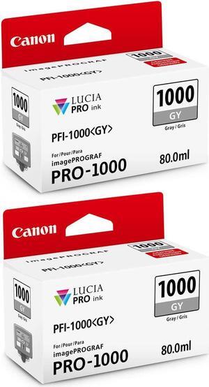 Canon 2 Pack PFI-1000GY Gray LUCIA PRO ink for imagePROGRAF PRO-1000 #0552C002 2