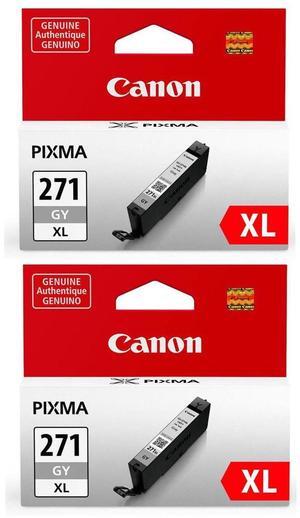 Canon 2 Pack CLI-271 XL Gray Ink Tank for Select PIXMA MG, TS Printers - 10.8ml