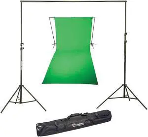 Westcott 9x20 Feet Wrinkle Resistant Cotton Background, Green - Bundle With 10' Background Support System