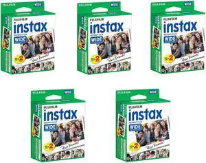 Fujifilm 5 Pack 20-Pack Instax Wide Instant Color Print Film, ISO 800 #164684985