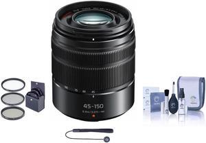 Panasonic Lumix G Vario 45-150mm f/4.0-5.6 Asph Lens for MFT w/52mm Filter Kit