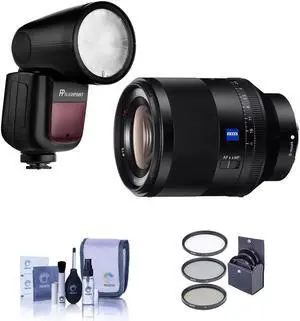 Sony Planar T* FE 50mm f/1.4 ZA Lens w/Flashpoint Zoom Li-on X R2 TTL Flash Kit
