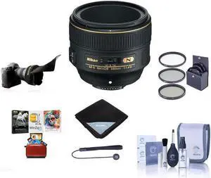 Nikon 58mm f/1.4G AF-S NIKKOR Lens, Bundle with ProOptic 72mm Filter Kit, Cleaning Kit, Lens Wrap, Cap Tether, Flex Lens Shade, Mac Software Kit