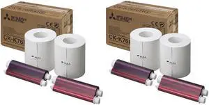 Mitsubishi CK-K76RHG 6" High Grade Paper & Ink Set for CP-K60DW-S, 2-Pack