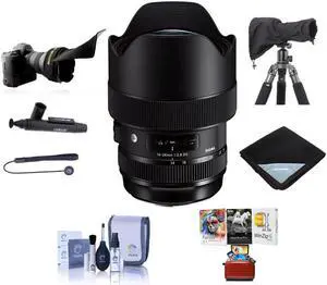 Sigma Sigma 14-24mm F2.8 DG HSM Art Wide-Angle Zoom     Lens, for Canon EOS Cameras (212954) - Bundle withLensCoat Rain Cover, Shade, Wrap, LensPen, Corel  Mac Software Pack, Cleaning Kit