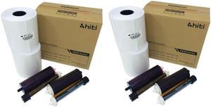 HiTi 4x6 Media for Photo Printer P520 & P520L - 2 Pack (4 Rolls & 4 Ribbons)
