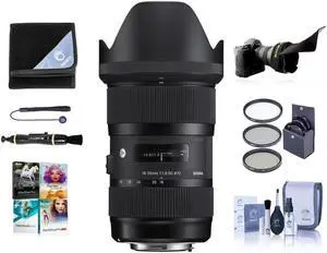 Sigma 18-35mm f/1.8 DC HSM ART Lens for Nikon F, Bundle with ProOptic 72mm Filter Kit, Flex Lens Shade, Cleaning Kit, Cap Tether, Lens Wrap, LensPen Lens Cleaner, PC Software Kit