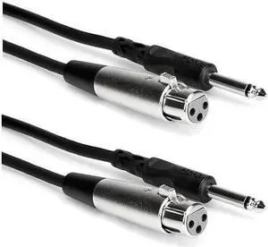 Hosa Technology Hosa 2x PXF102 2ft Unbalanced 3-Pin XLR Female -Male Cable