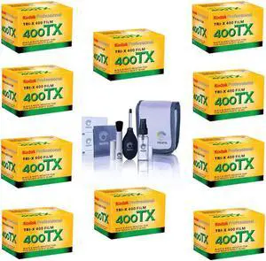 Kodak 10x Tri-X Pan 400, Black & White Negative Film 35mm, 36 Exp W/Cleaning Kit